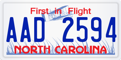 NC license plate AAD2594