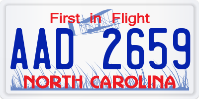 NC license plate AAD2659