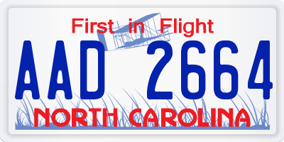 NC license plate AAD2664
