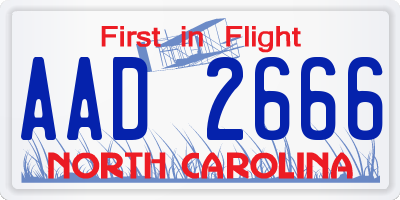 NC license plate AAD2666