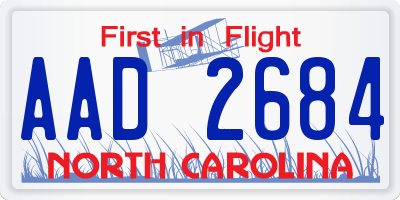 NC license plate AAD2684