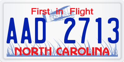 NC license plate AAD2713