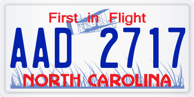 NC license plate AAD2717