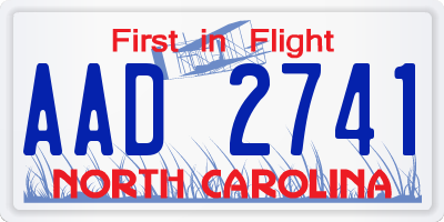 NC license plate AAD2741