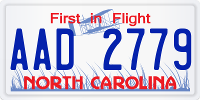 NC license plate AAD2779