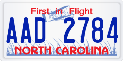 NC license plate AAD2784