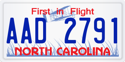 NC license plate AAD2791