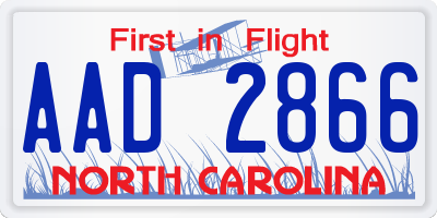 NC license plate AAD2866