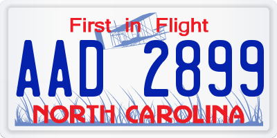 NC license plate AAD2899