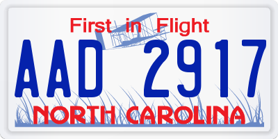 NC license plate AAD2917