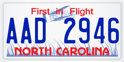 NC license plate AAD2946