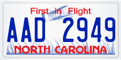 NC license plate AAD2949