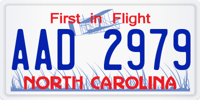 NC license plate AAD2979