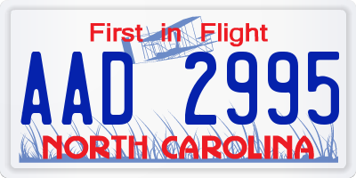 NC license plate AAD2995