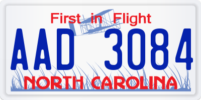 NC license plate AAD3084