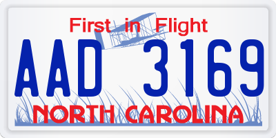 NC license plate AAD3169