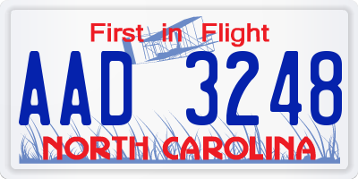 NC license plate AAD3248