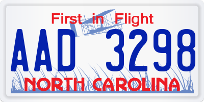 NC license plate AAD3298