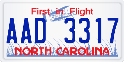 NC license plate AAD3317