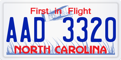 NC license plate AAD3320