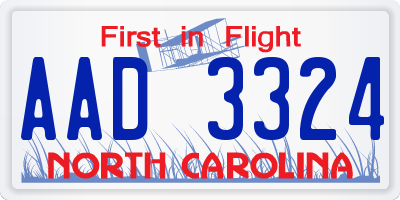 NC license plate AAD3324