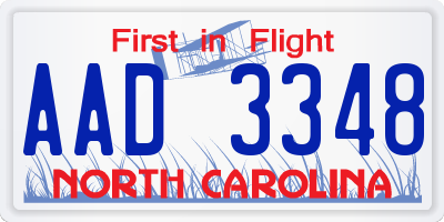 NC license plate AAD3348