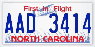 NC license plate AAD3414