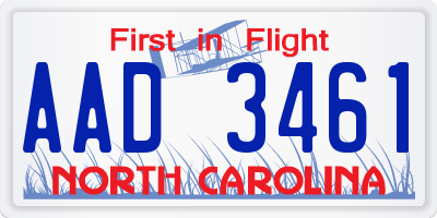 NC license plate AAD3461