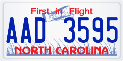 NC license plate AAD3595