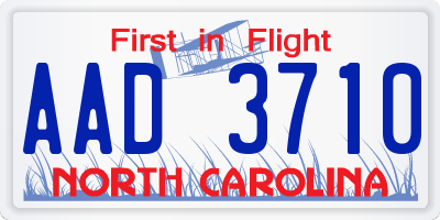 NC license plate AAD3710