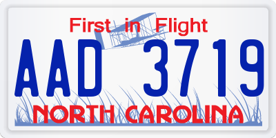 NC license plate AAD3719
