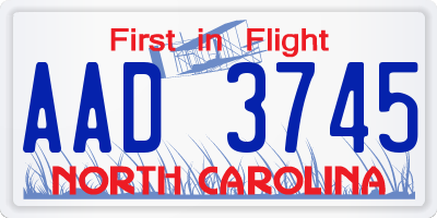 NC license plate AAD3745