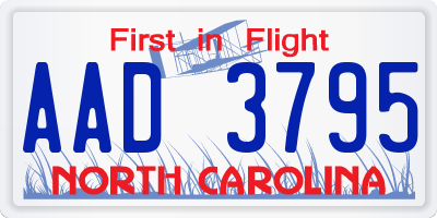 NC license plate AAD3795