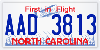 NC license plate AAD3813