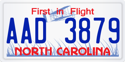NC license plate AAD3879