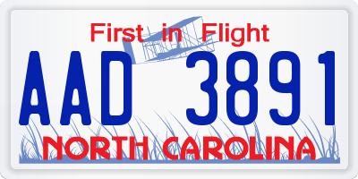NC license plate AAD3891