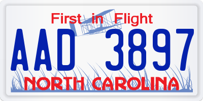 NC license plate AAD3897