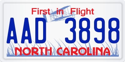 NC license plate AAD3898