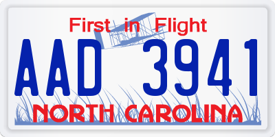 NC license plate AAD3941