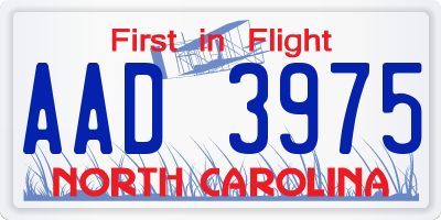 NC license plate AAD3975