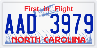 NC license plate AAD3979