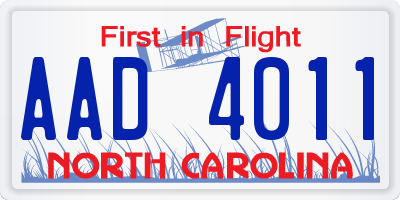 NC license plate AAD4011