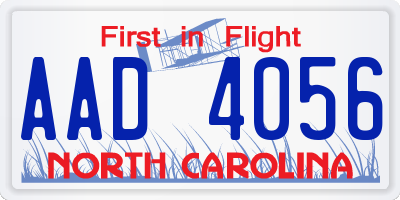 NC license plate AAD4056