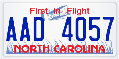 NC license plate AAD4057