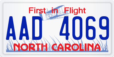 NC license plate AAD4069