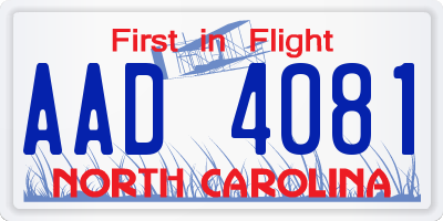 NC license plate AAD4081