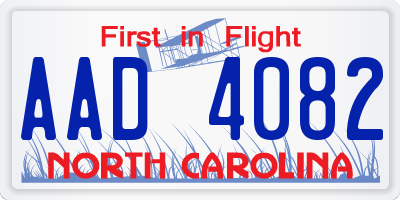 NC license plate AAD4082