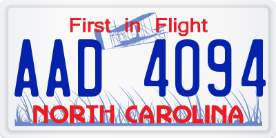 NC license plate AAD4094