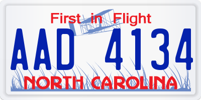 NC license plate AAD4134