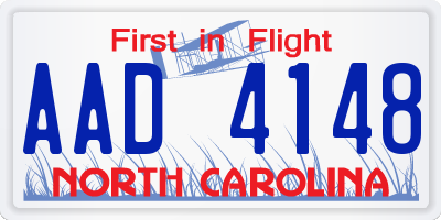 NC license plate AAD4148